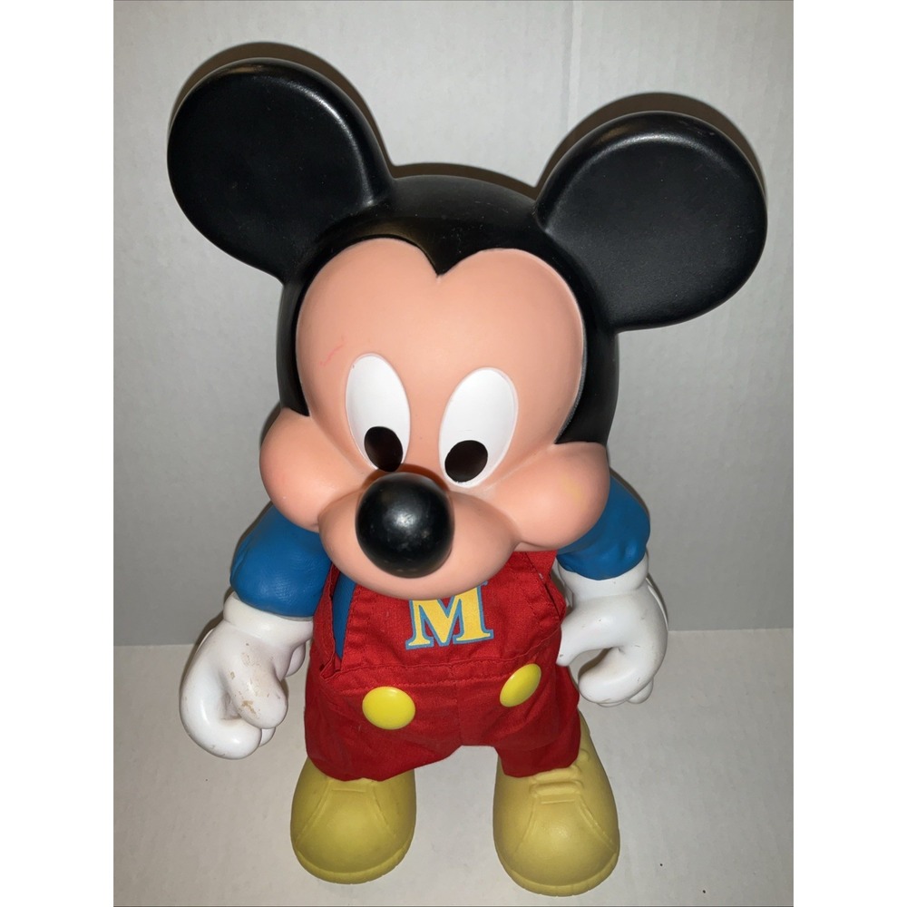 Vintage 1980s Mickey Mouse Figure 14” Arco Party Time Overalls Walt Disney - Picture 4 of 7
